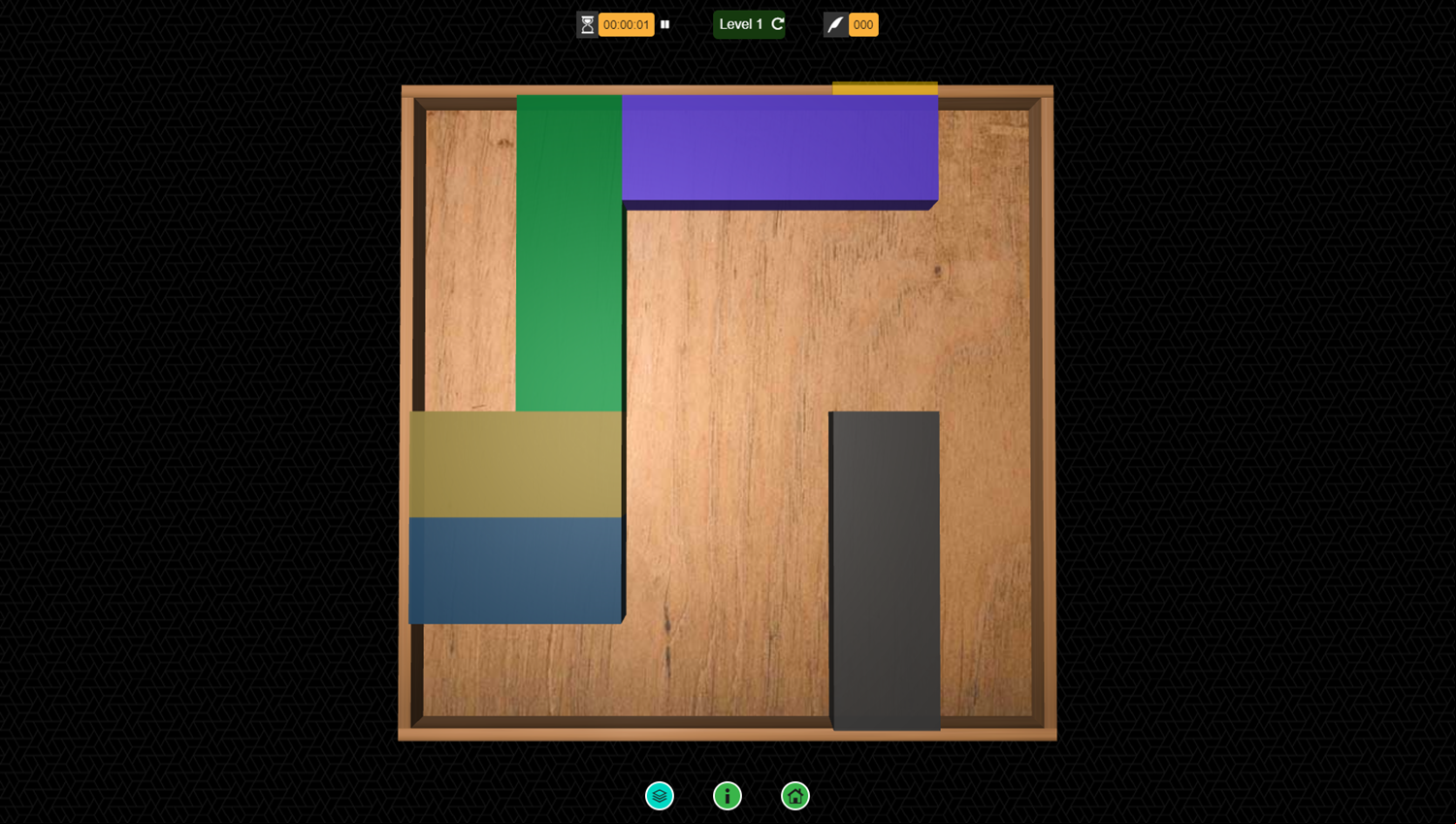 3D Block Escape Game Level Start Screenshot.