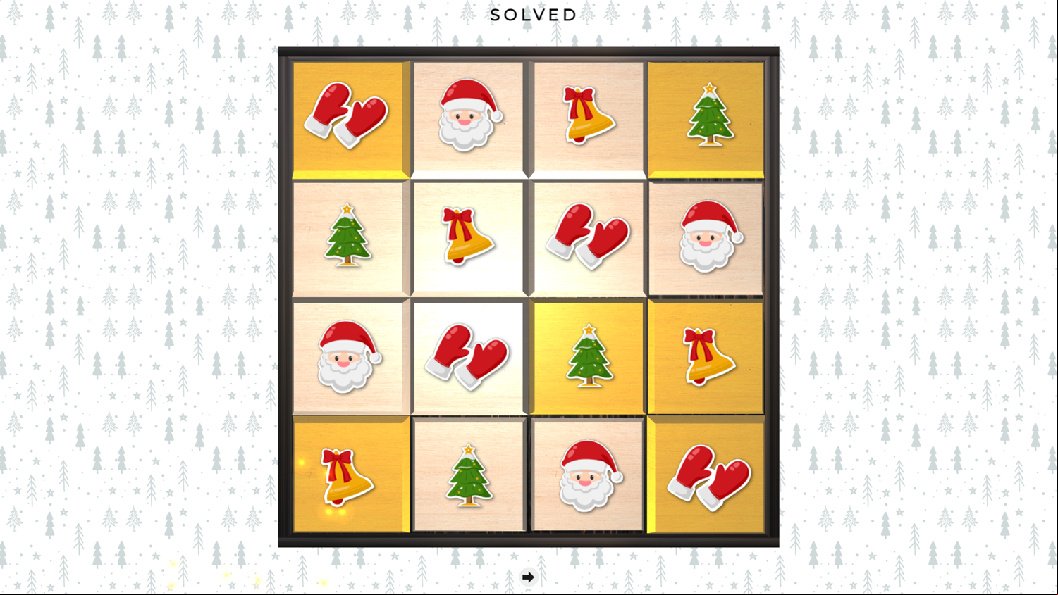3D Christmas Sudoku Game Level Complete Screenshot.