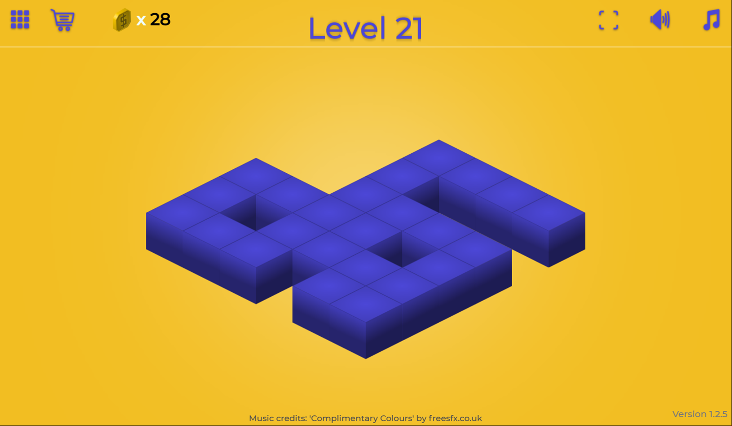 3D Cubes Game Level Progress Screenshot.