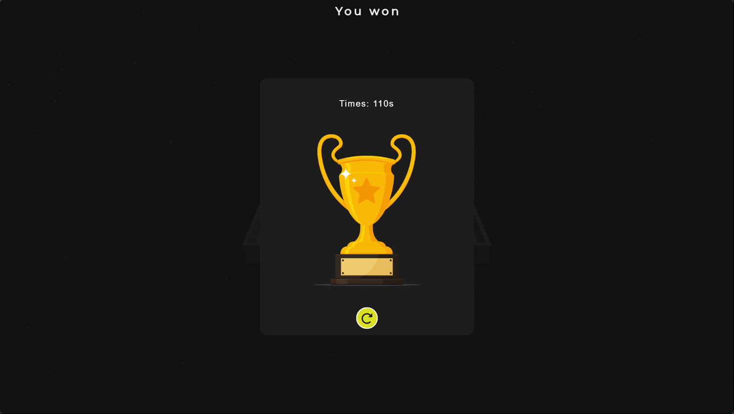 3D Monster Visual Memory Game Won Screenshot.