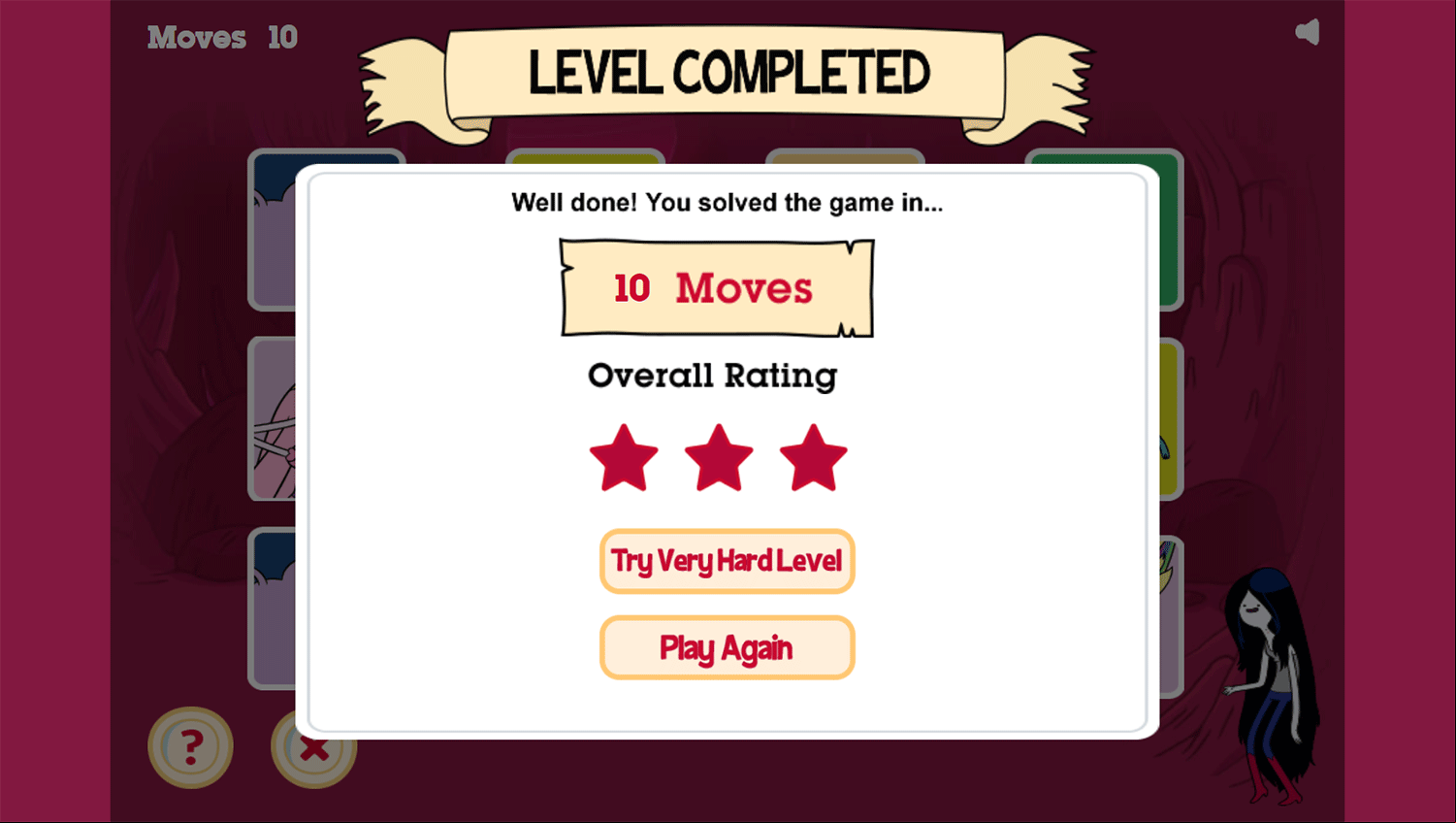 Adventure Time Fangs for the Memories Game Level Complete Screenshot.