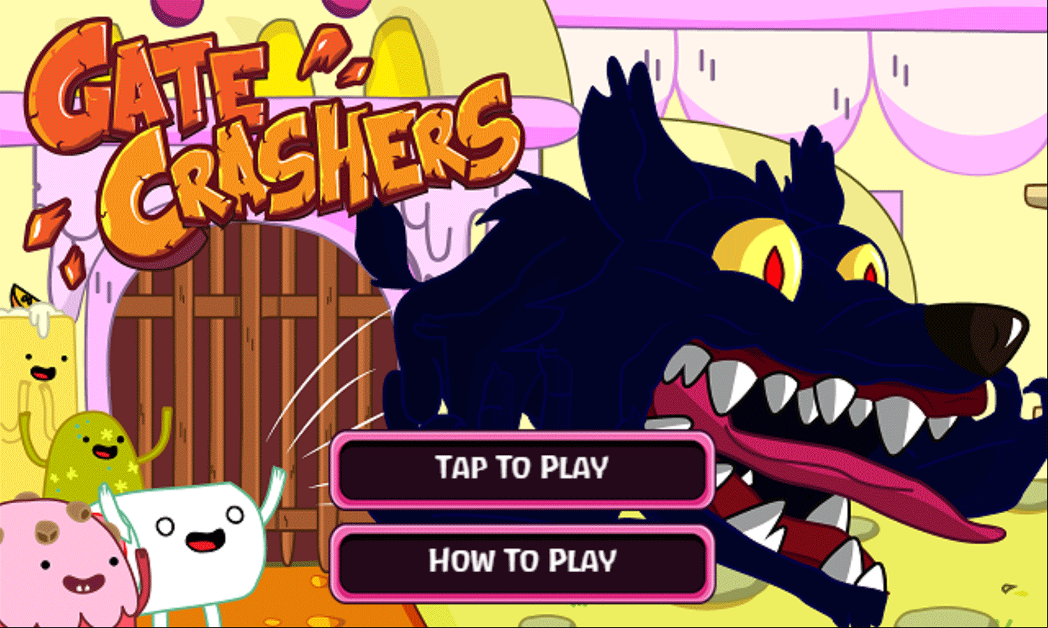 Adventure Time Gate Crashers Game Welcome Screen Screenshot.