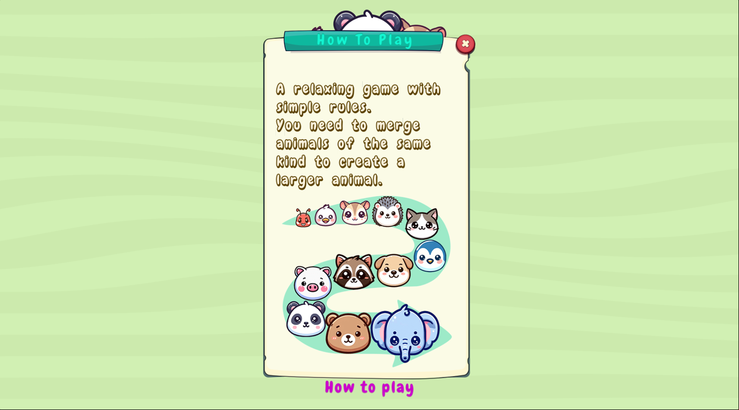 Animals Merge Game How To Play Screenshot.