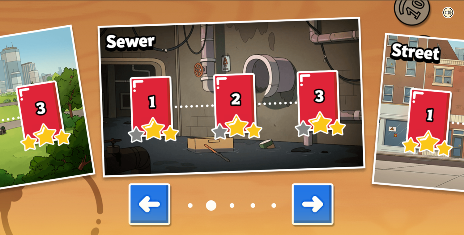Apple & Onion the Floor is Lava Game Sewer Level Select Screen Screenshot.