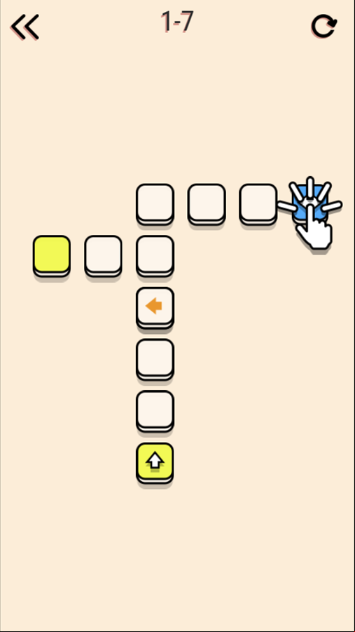 Arrower Game Level With a Blue Block Screenshot.