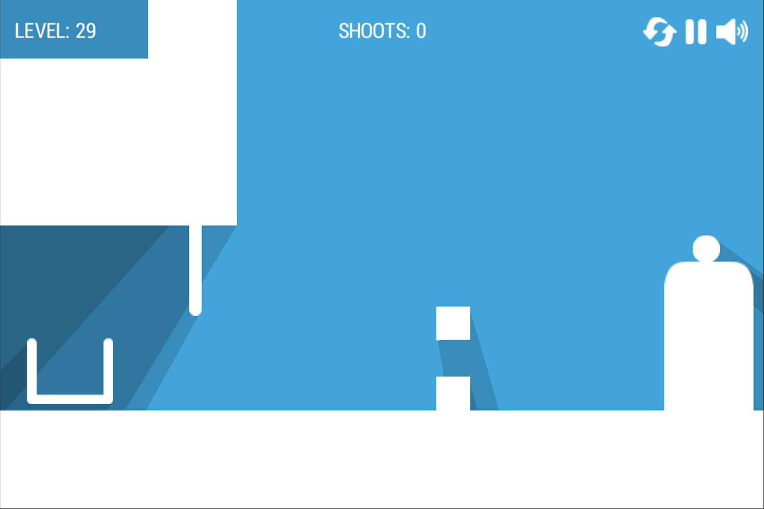 Ball In The Hole Game Level With Falling Boxes and a Gate Screenshot.