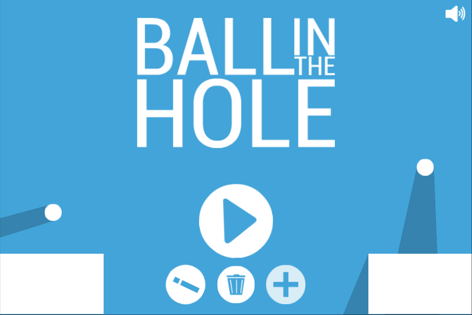 Ball In The Hole Game Welcome Screen Screenshot.