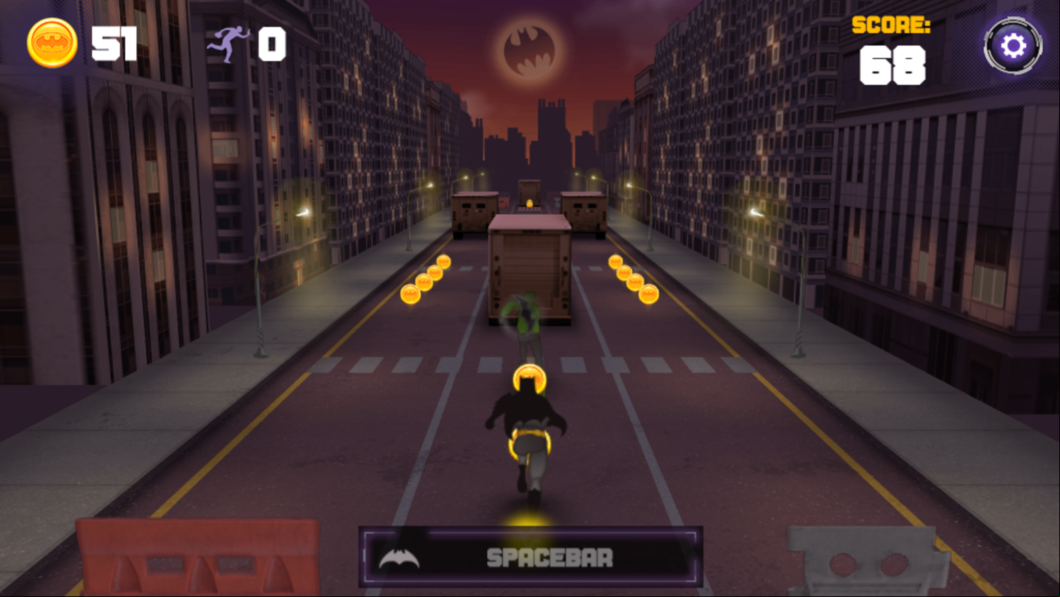 Batman Caped Crusader Chase Game How To Shoot Boomerang Screenshot.