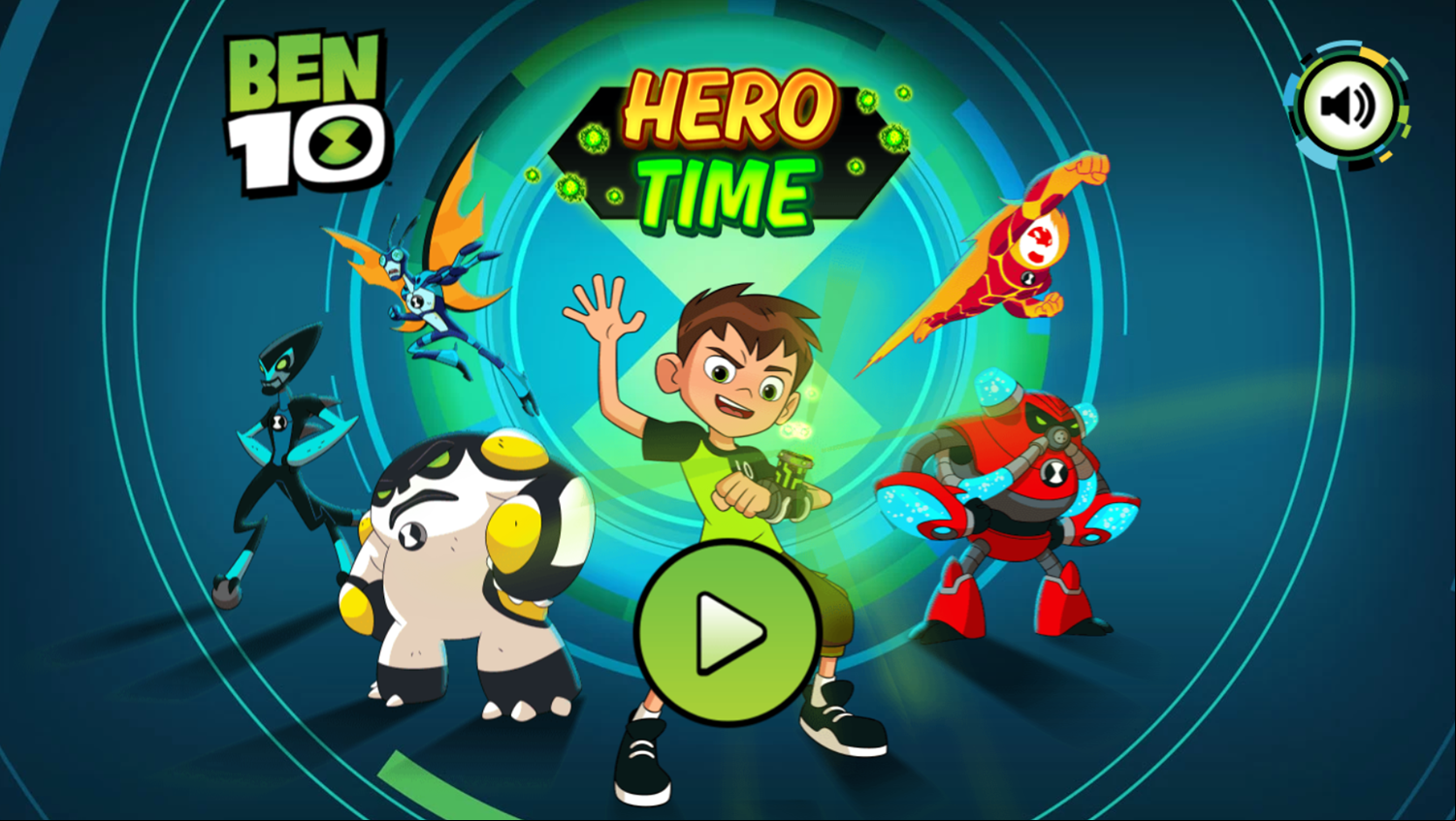 Ben 10 Hero Time Game Welcome Screen Screenshot.