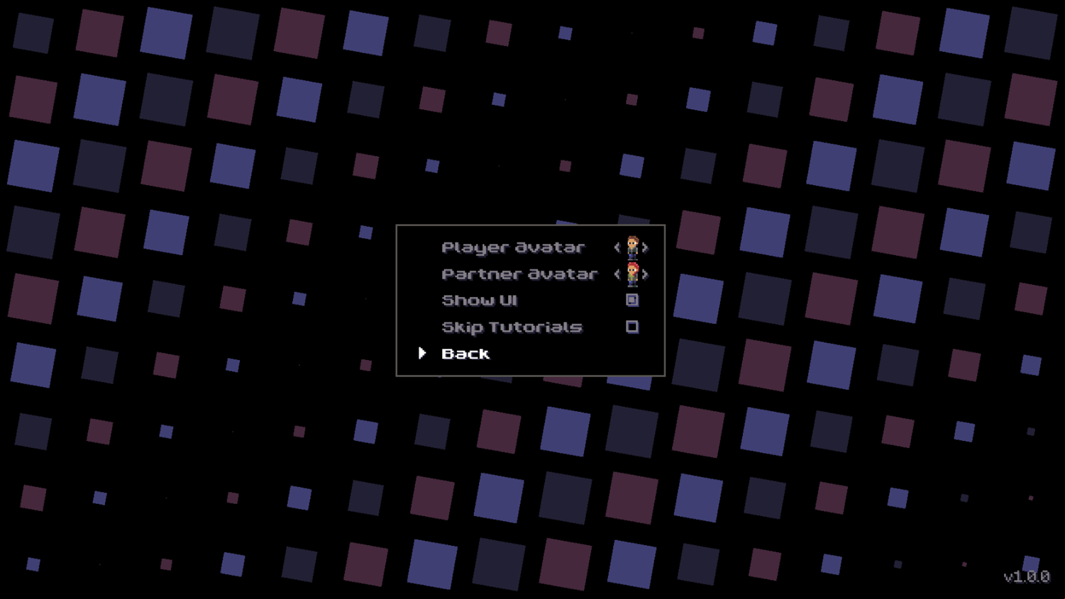 Blaze of Affection Game Settings Screen Screenshot.