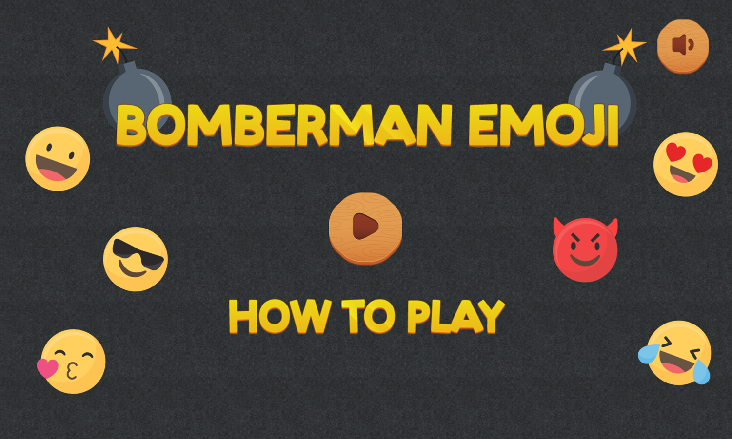 Bomberman Emoji Game Welcome Screen Screenshot.