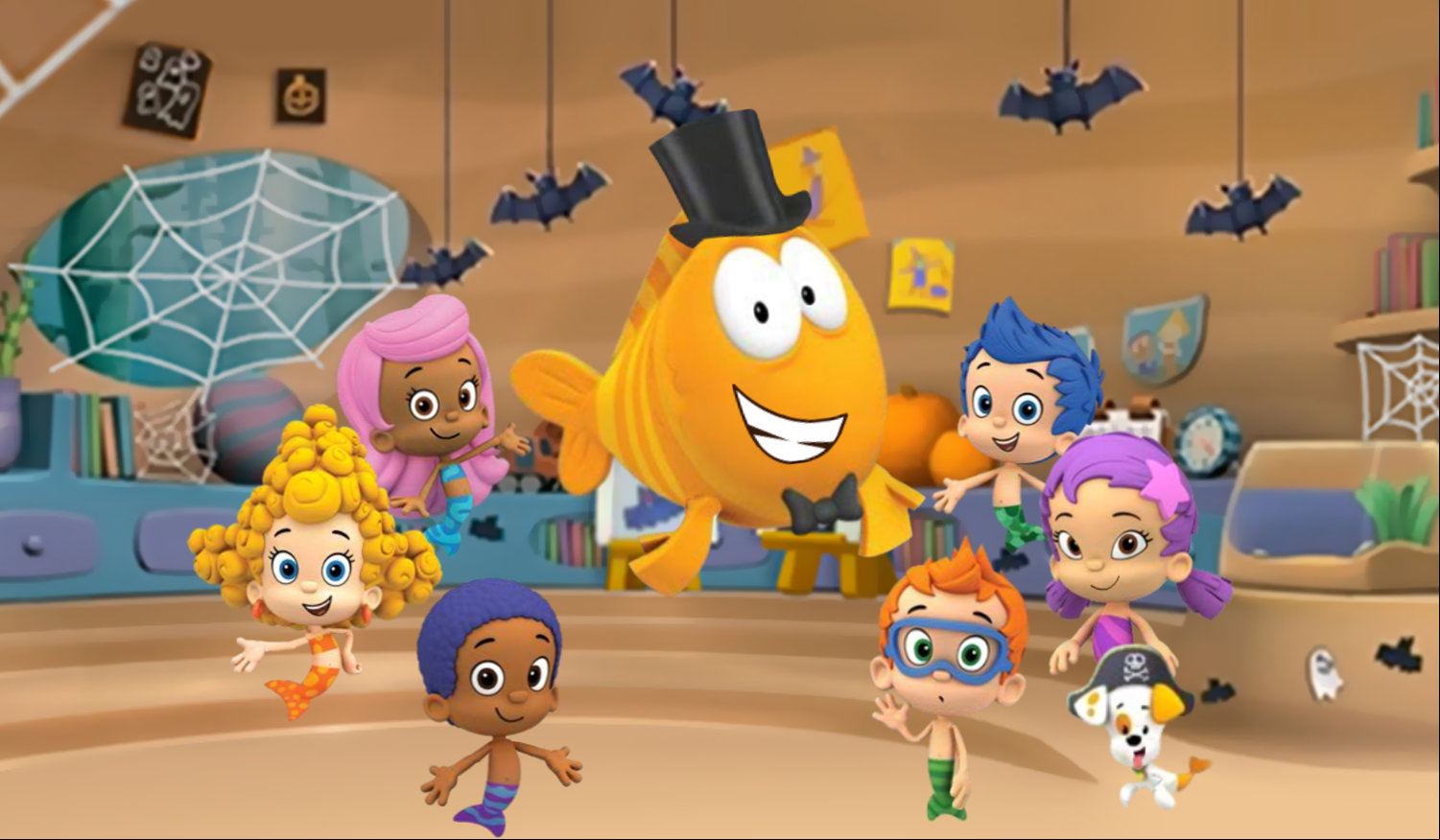 Bubble Guppies Halloween Party Game Intro Screenshot.