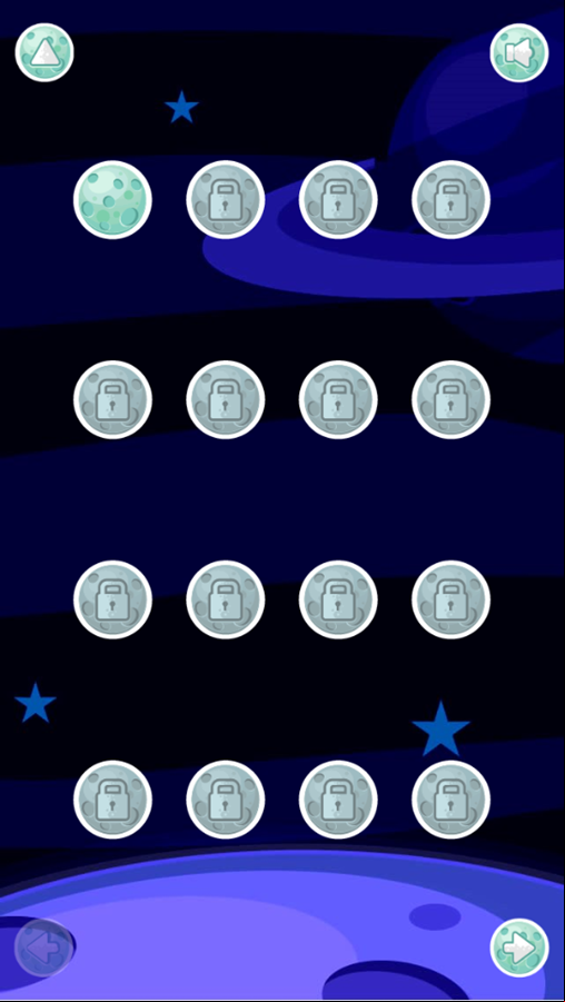 Bubli Escape Game Level Select Screenshot.