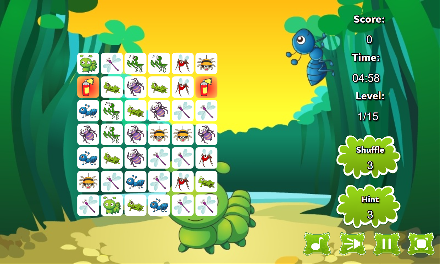 Bug Connect Game Game Start Screenshot.