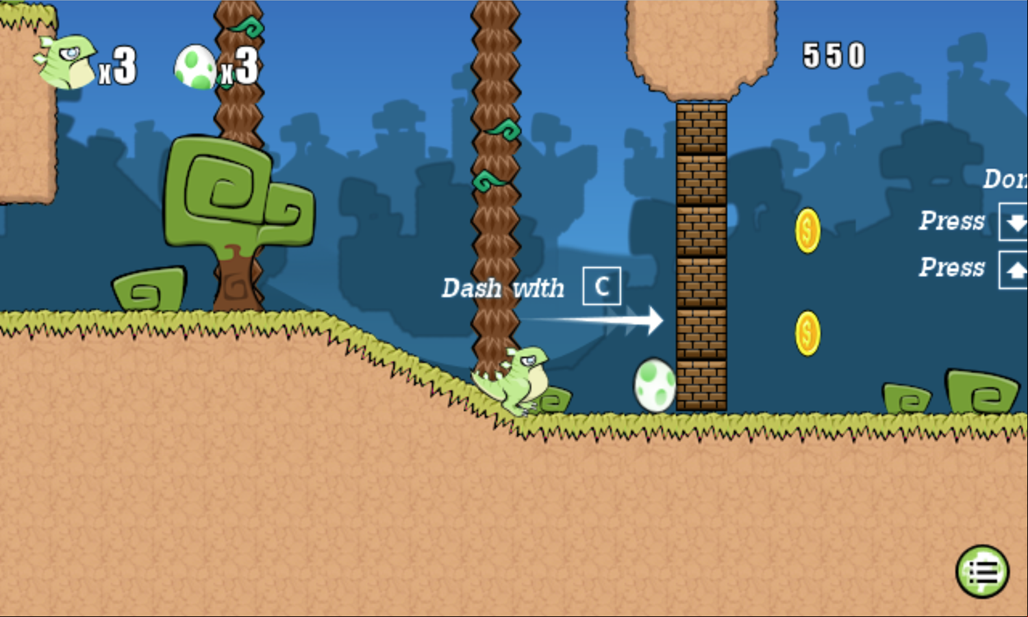Bugongo Bouncy Jungle Game Dash Instructions Screen Screenshot.