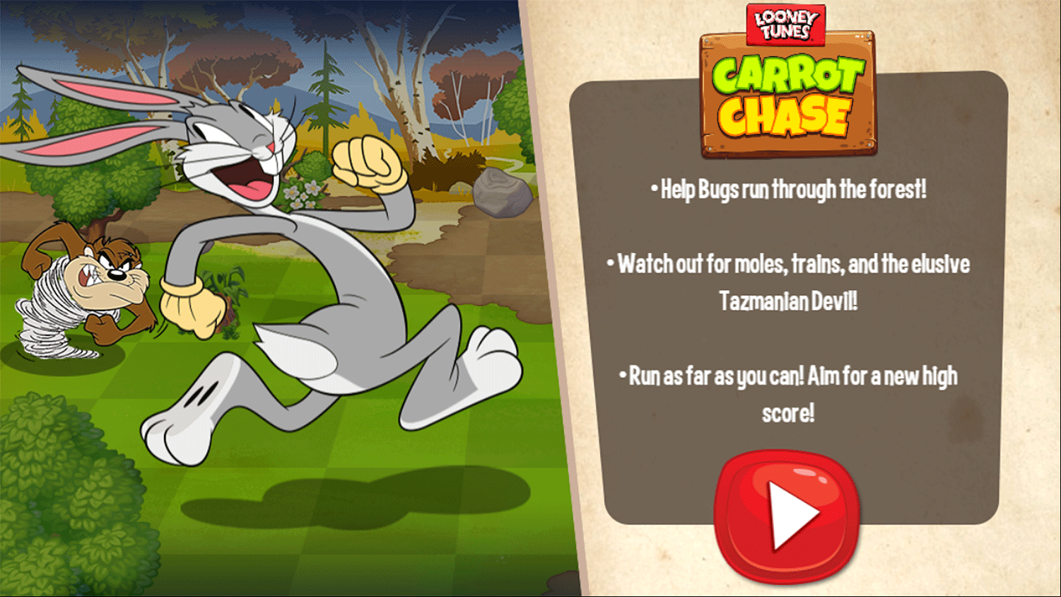 Bugs Bunny Carrot Chase How To Play Screenshot.