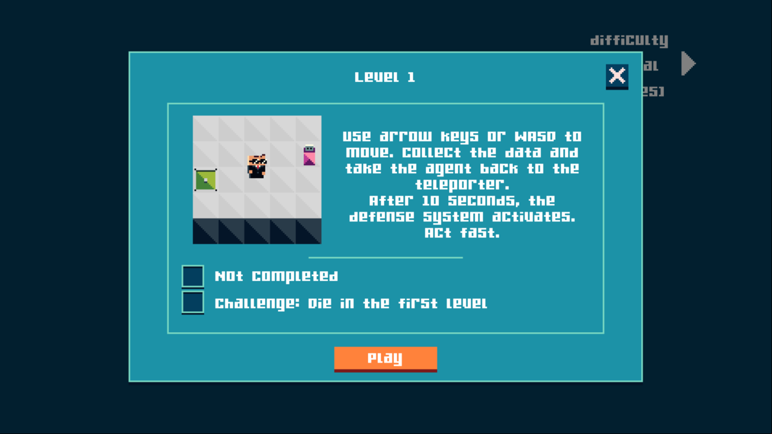 Bullet Hell Game Level Goal Screenshot.