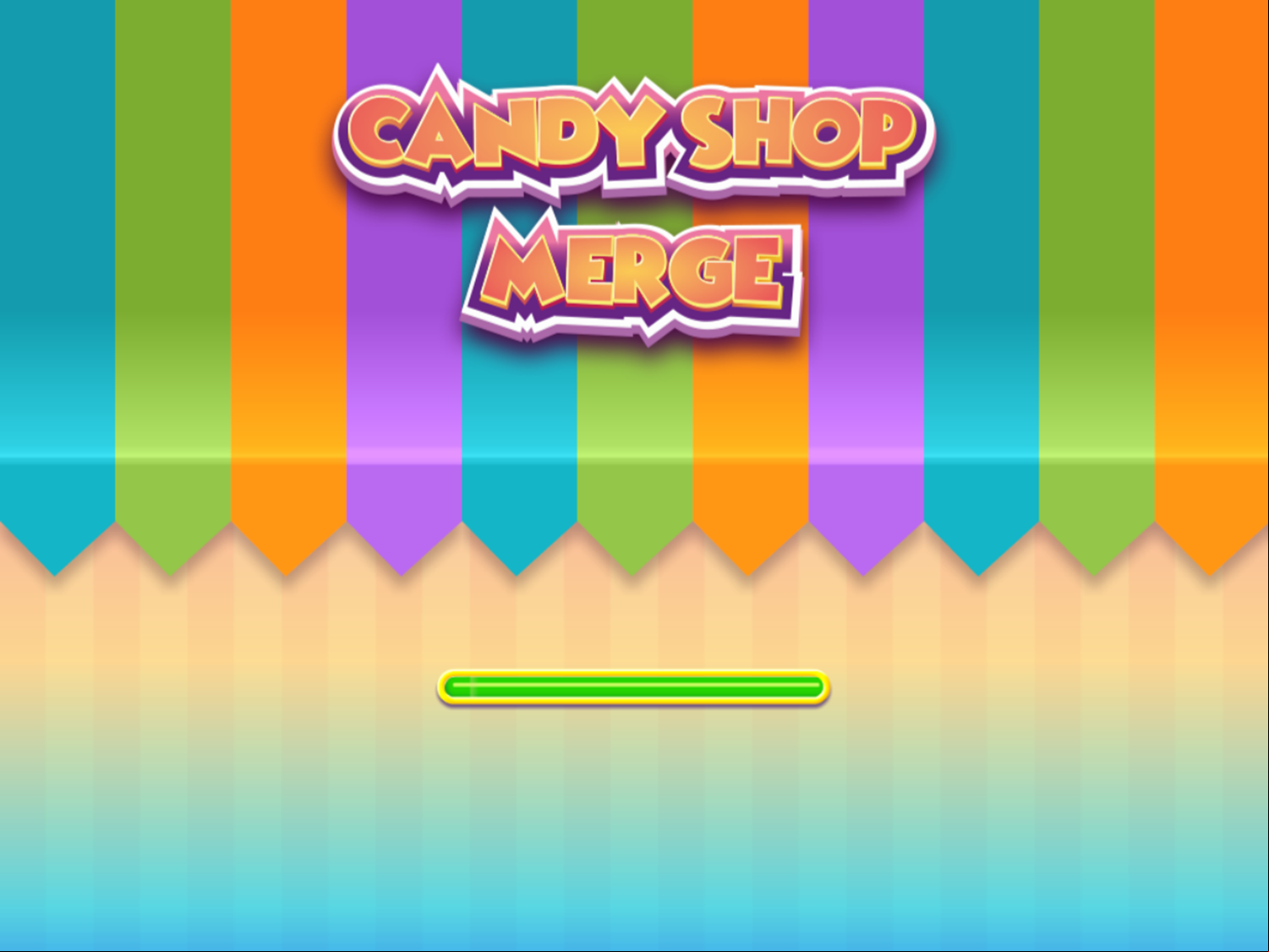 Candy Shop Merge Game Loading Screen Screenshot.