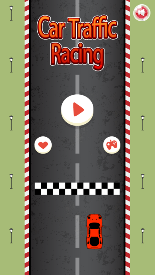 Car Traffic Racing Game Welcome Screen Screenshot.