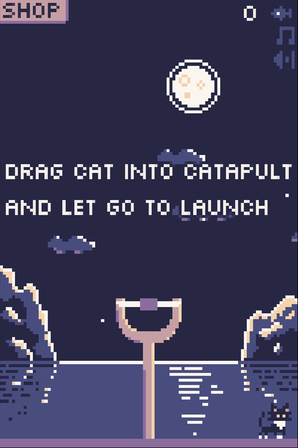 Cat to the Moon Game Use Catapult Screenshot.