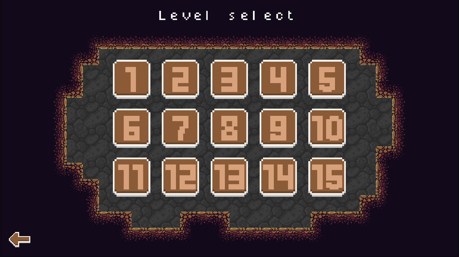 Cave of Cats Game Level Select Screen Screenshot.