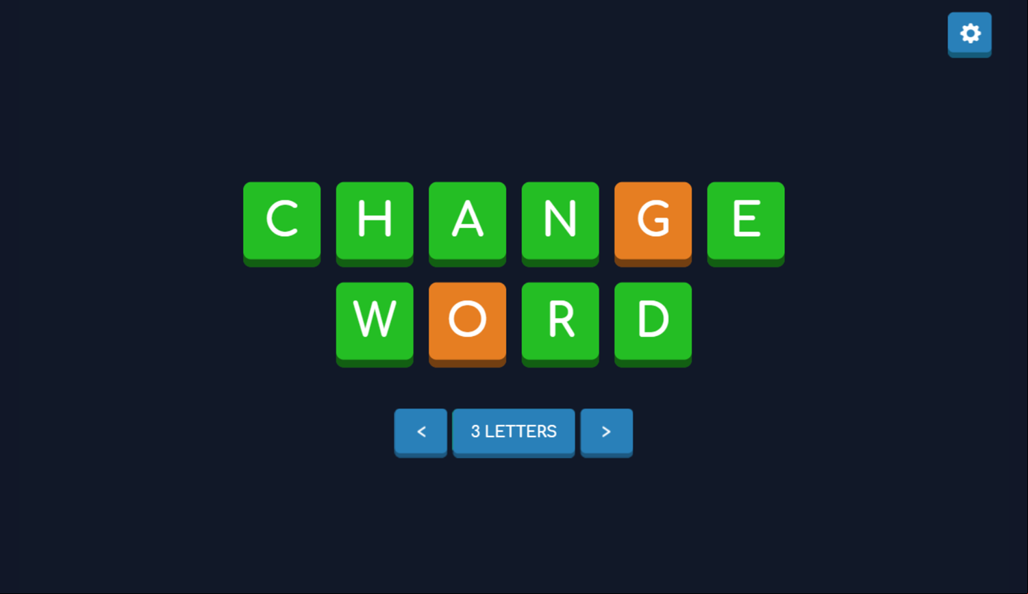 Change Word Game Number Of Letters Screenshot.