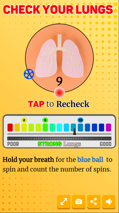 Check Your Lungs Game Result Screenshot.