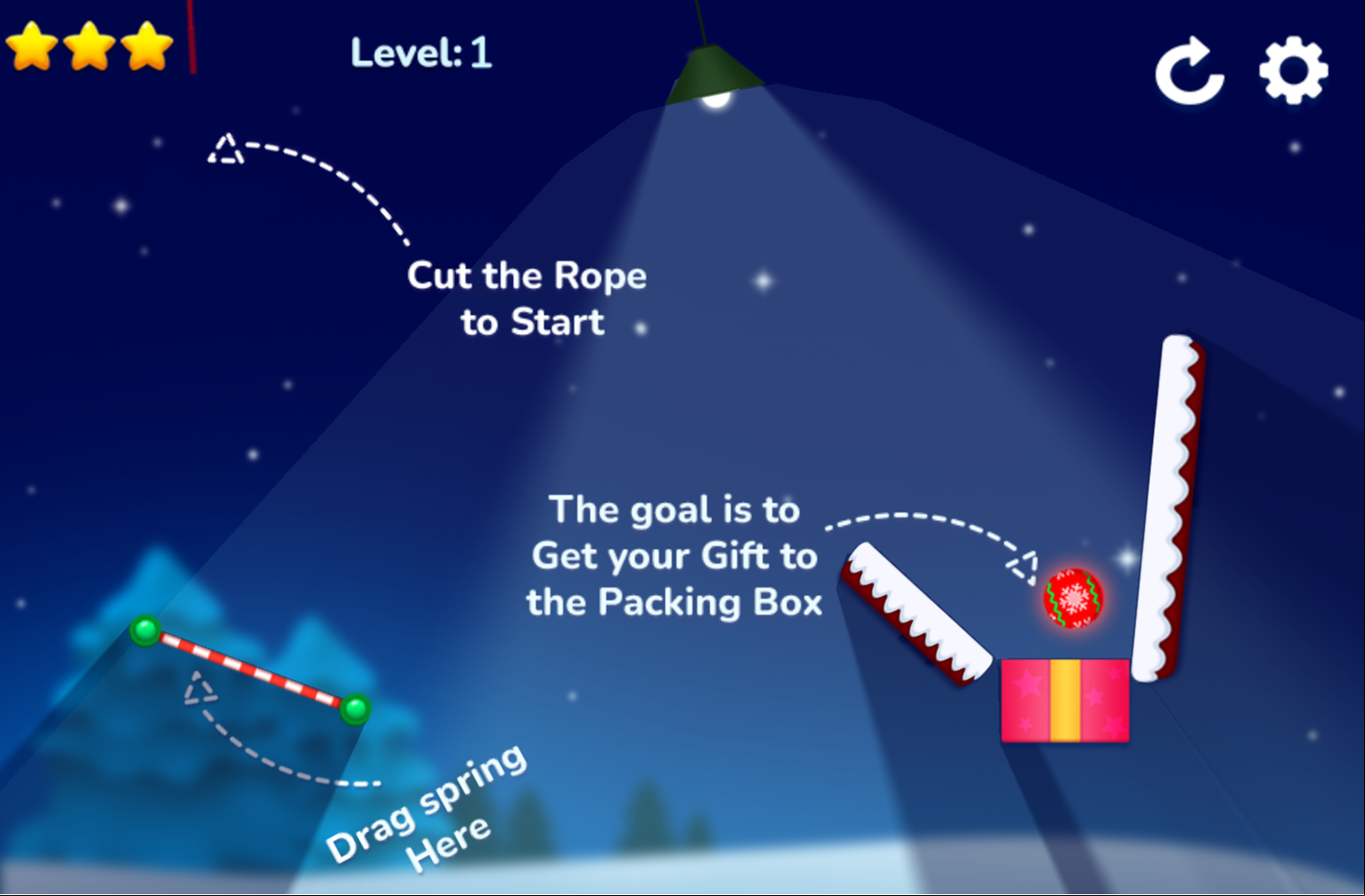 Christmas Gift Packing Game Level Play Screenshot.
