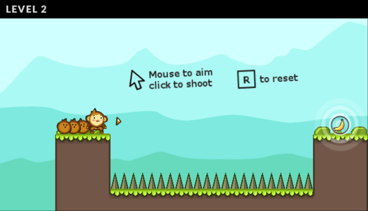 Coco Monkey Game Shooting Instructions Screen Screenshot.