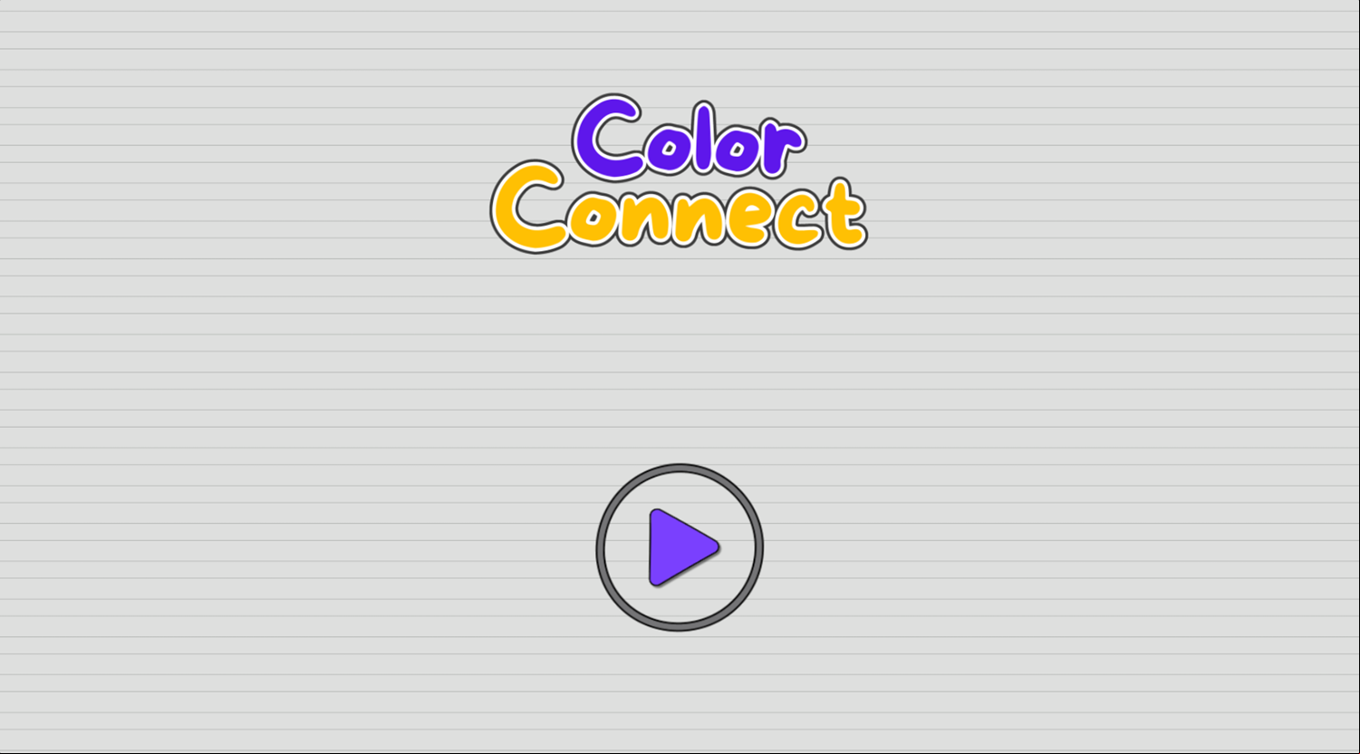 Color Connect Game Welcome Screen Screenshot.