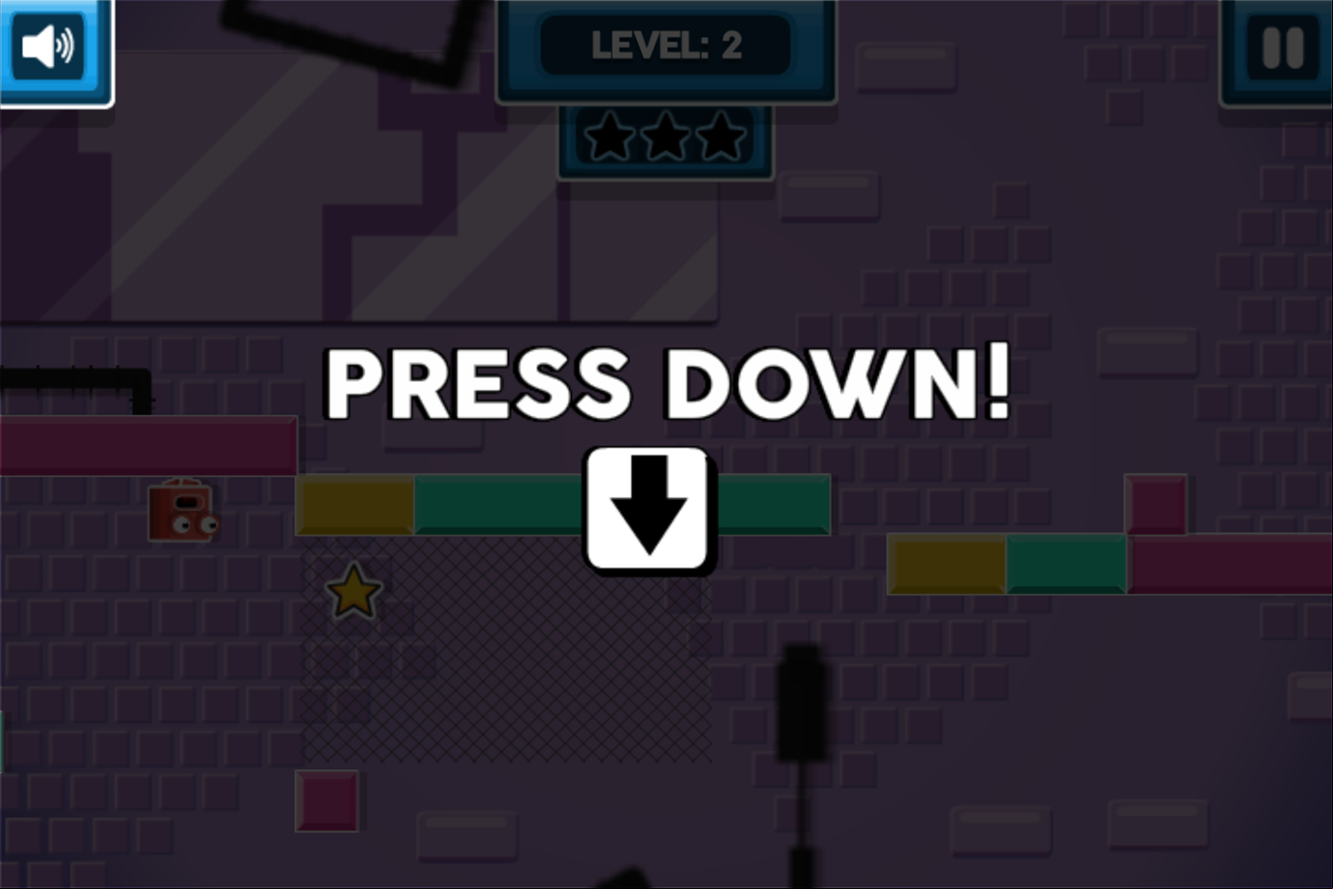 Color Magnet Game Jump Down Tutorial Screen Screenshot.