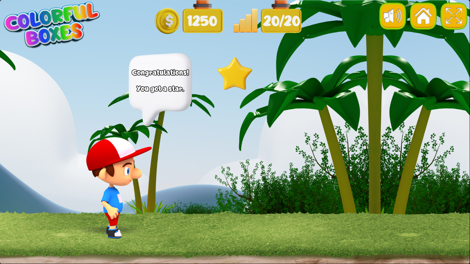 Colorful Boxes Game Get Star Screenshot.