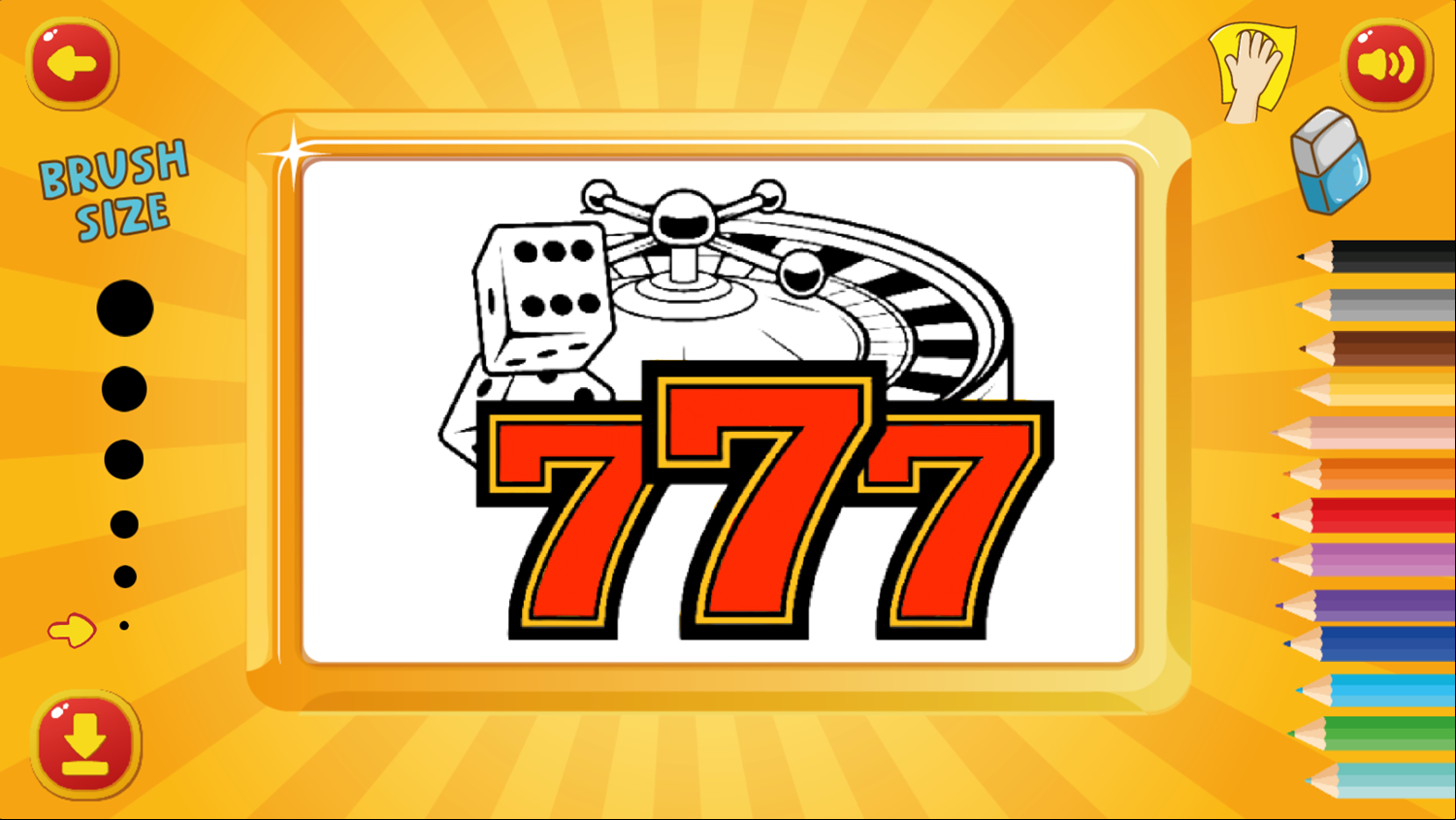 Coloring Book Casino Game Coloring Start Screenshot.