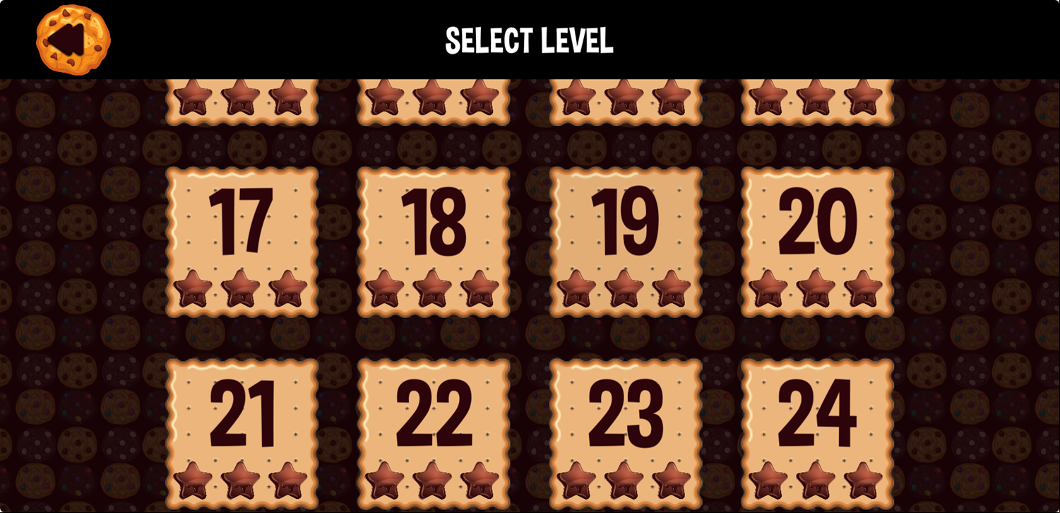 Cookie Jar Game Level Select Screen Screenshot.