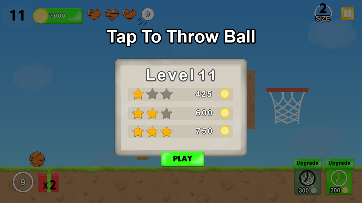 Crazy Baskets Game Level Goal Screen Screenshot.