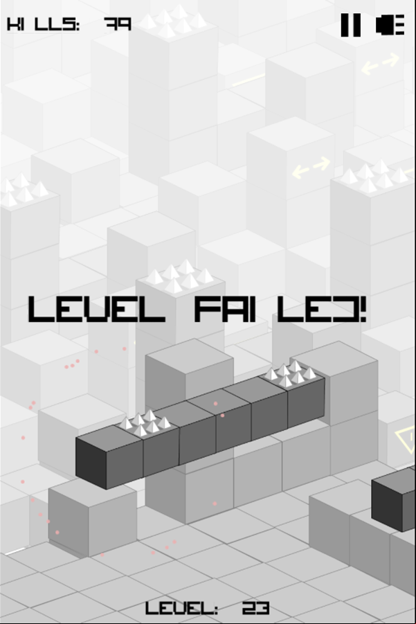 Cube Xtreme Game Hitting Spikes Screenshot.