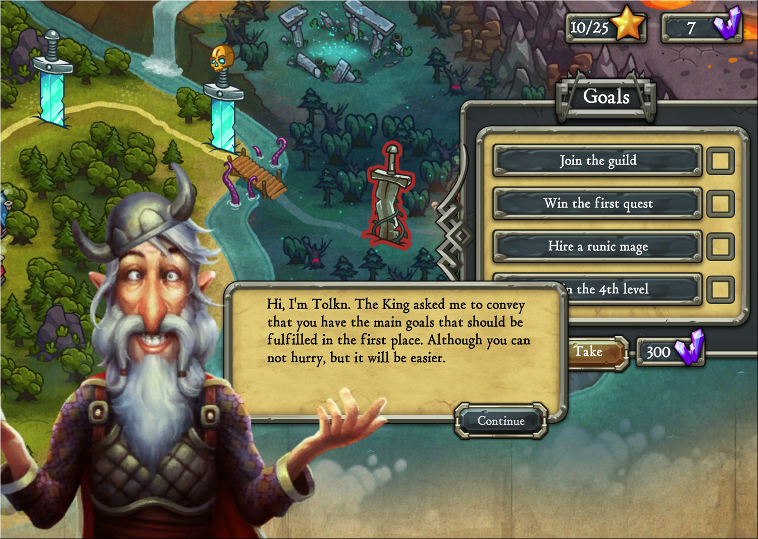 Defentures Game Goals Screen Screenshot.