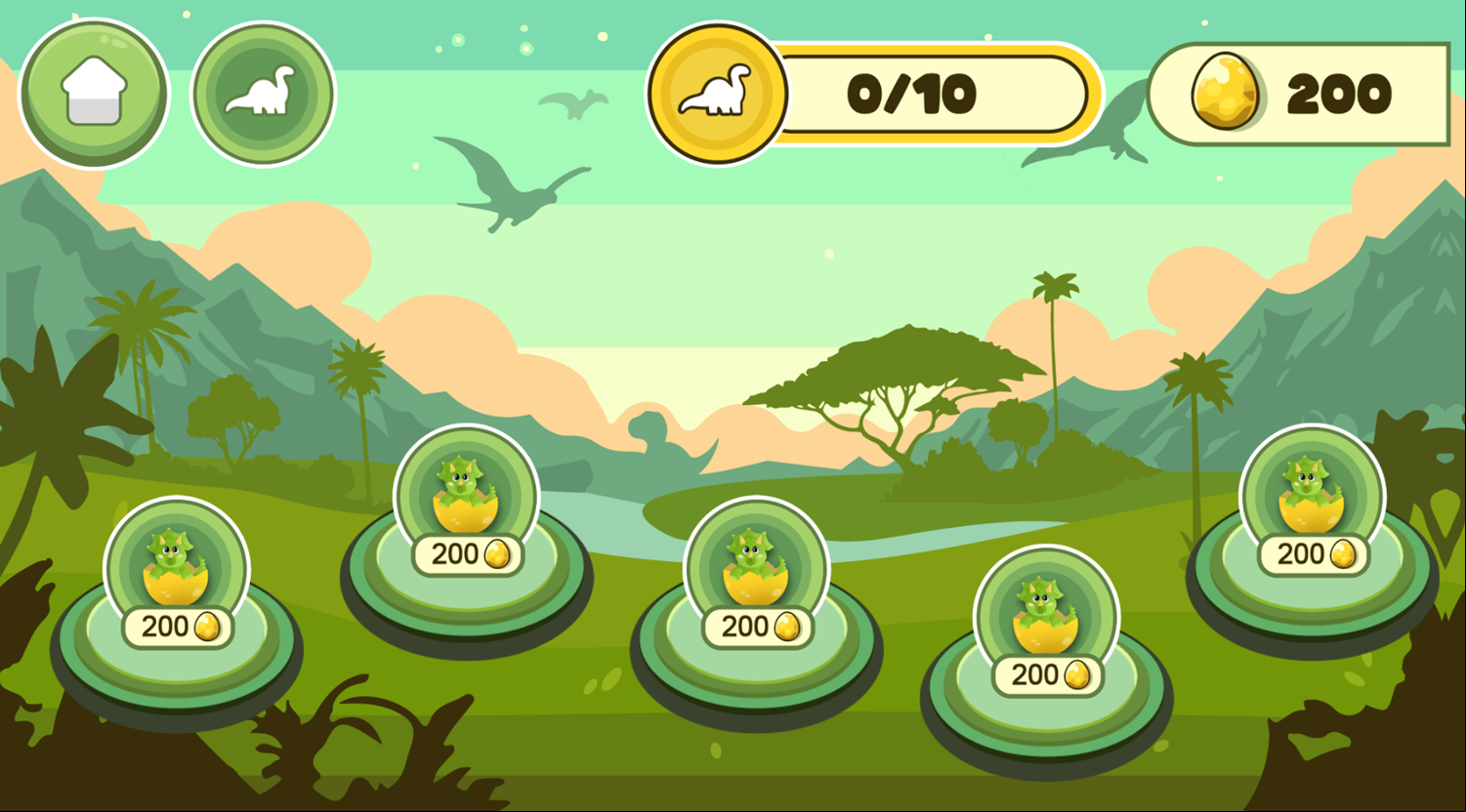 Dino Click Game Start Screenshot.
