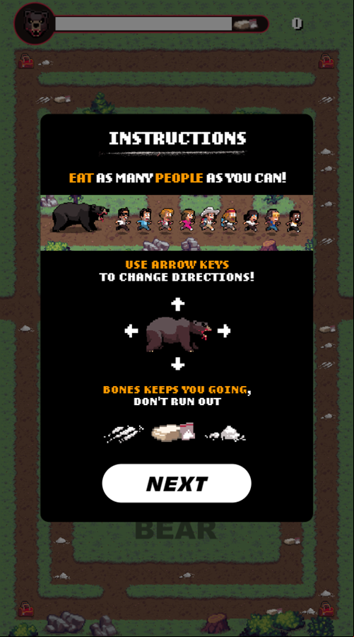 Dire Bear Game How To Play Screenshot.