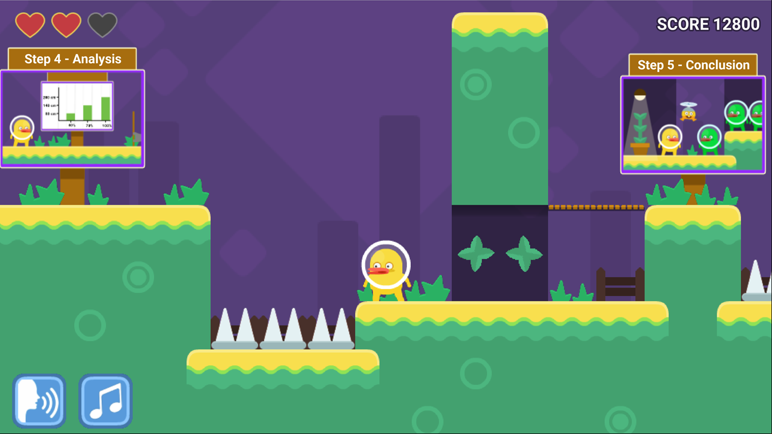 DocDuck Scientific Method Game Steps 4 & 5 Screenshot.
