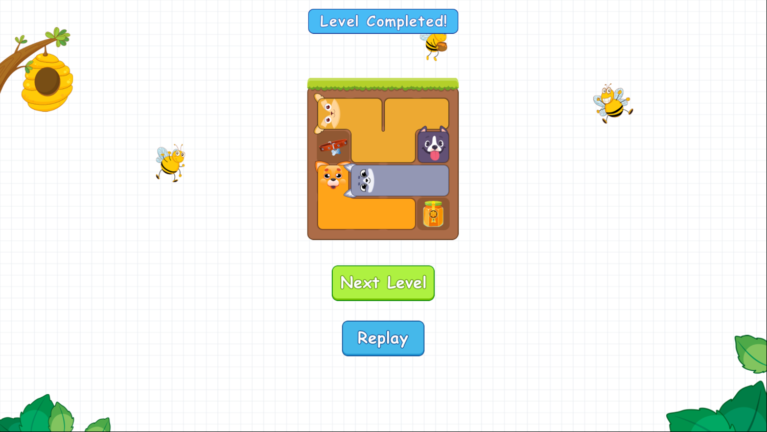Doge Blocks Game Level Completed Screenshot.