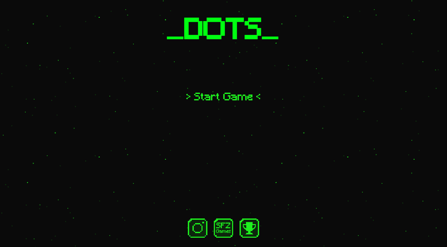 Dots Game Welcome Screen Screenshot.