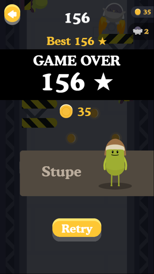 Dumb Ways to Die 3 World Tour Game Shuttle Shift Score Screenshot.