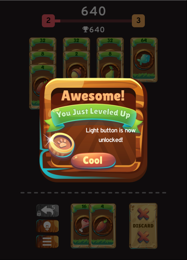 Farm 2048 Game Light Button Unlocked Screenshot.