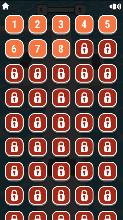 Fast Balls Game Level Select Screen Screenshot.