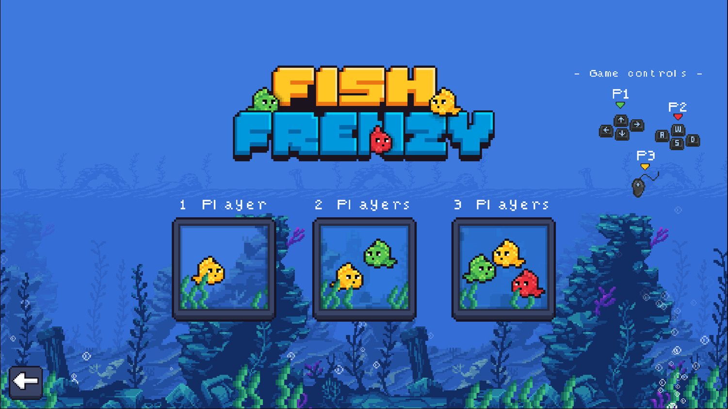 Fish Frenzy Game Players Select Screen Screenshot.