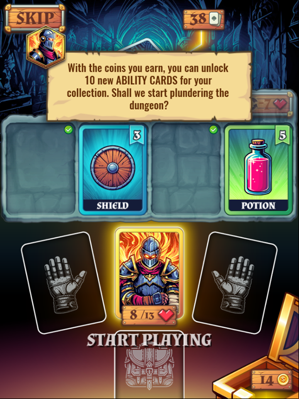 Flames and Fortune Game Tutorial End Screenshot.