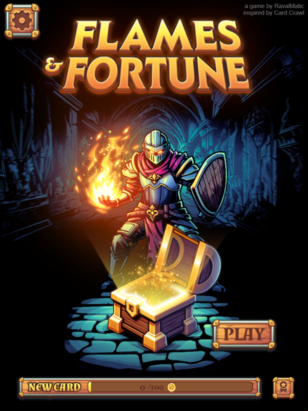 Flames and Fortune Game Welcome Screen Screenshot.
