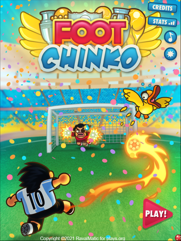 Foot Chinko Welcome Screen Screenshot.