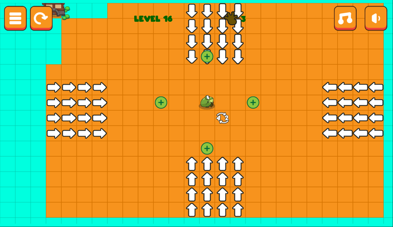 Frogie Jumping Puzzle Game Level Progress Screenshot.